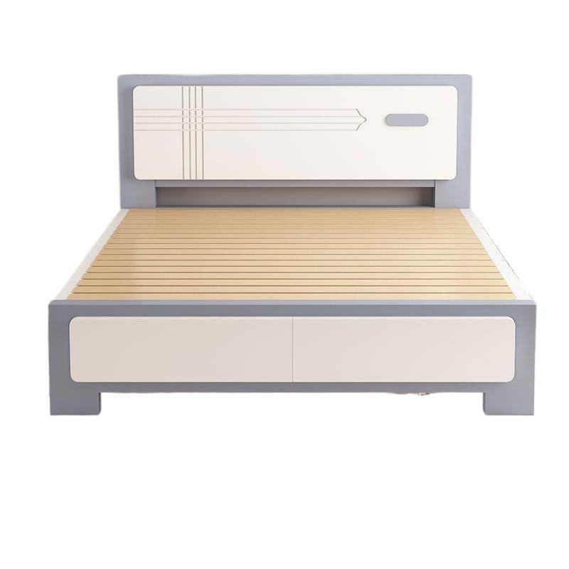 Modern Platform Bed Frame with Timber Slats