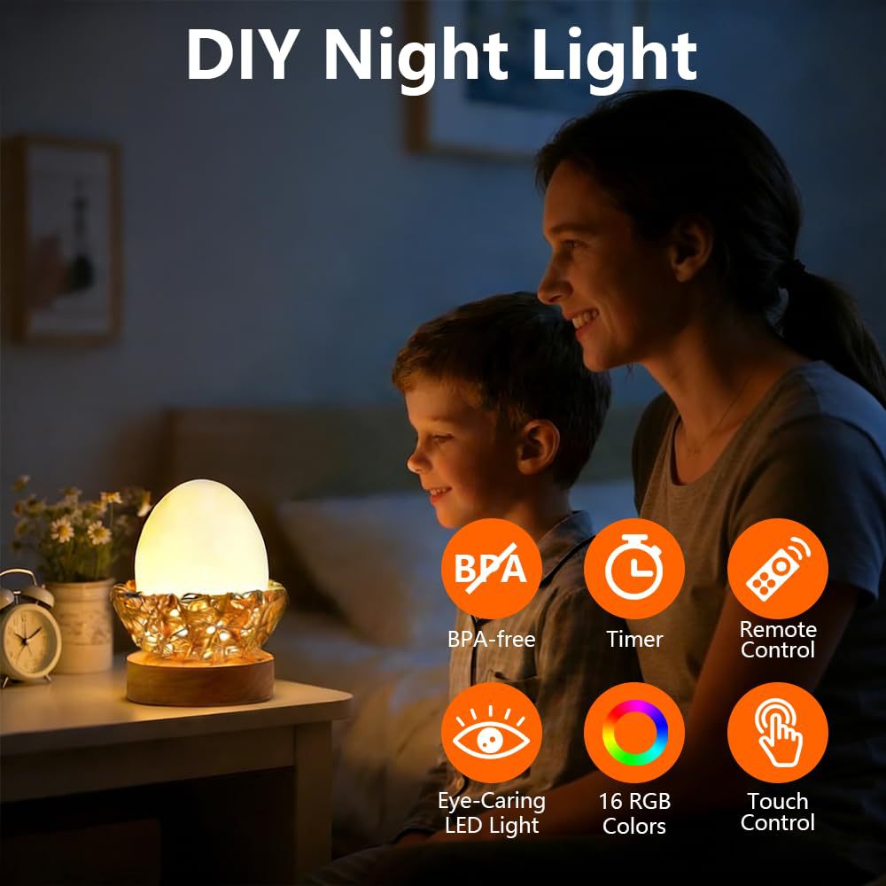 Glow-Nest Colour-Changing Night Light/ Bird Egg