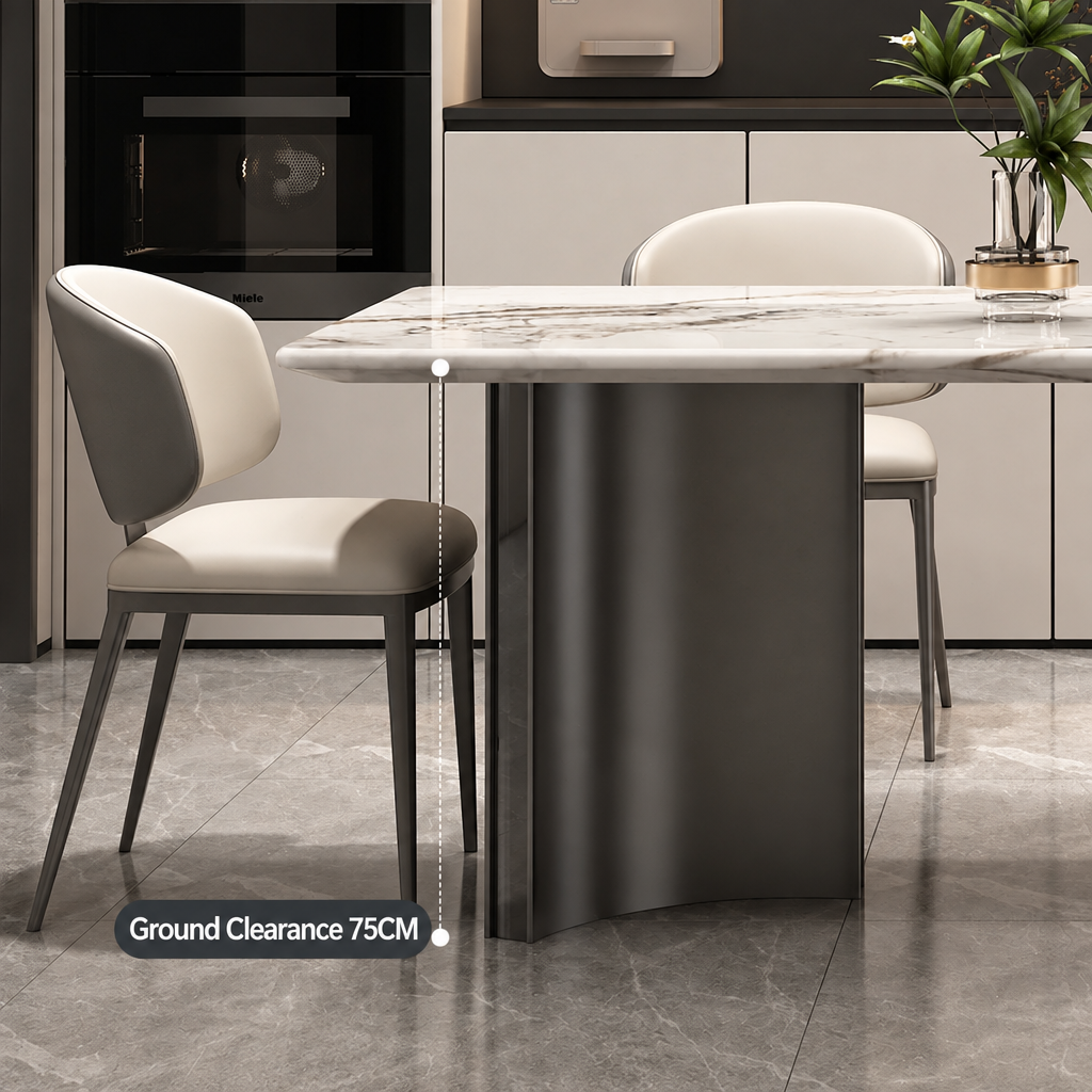 Aurelia Natural Marble Dining Table Set