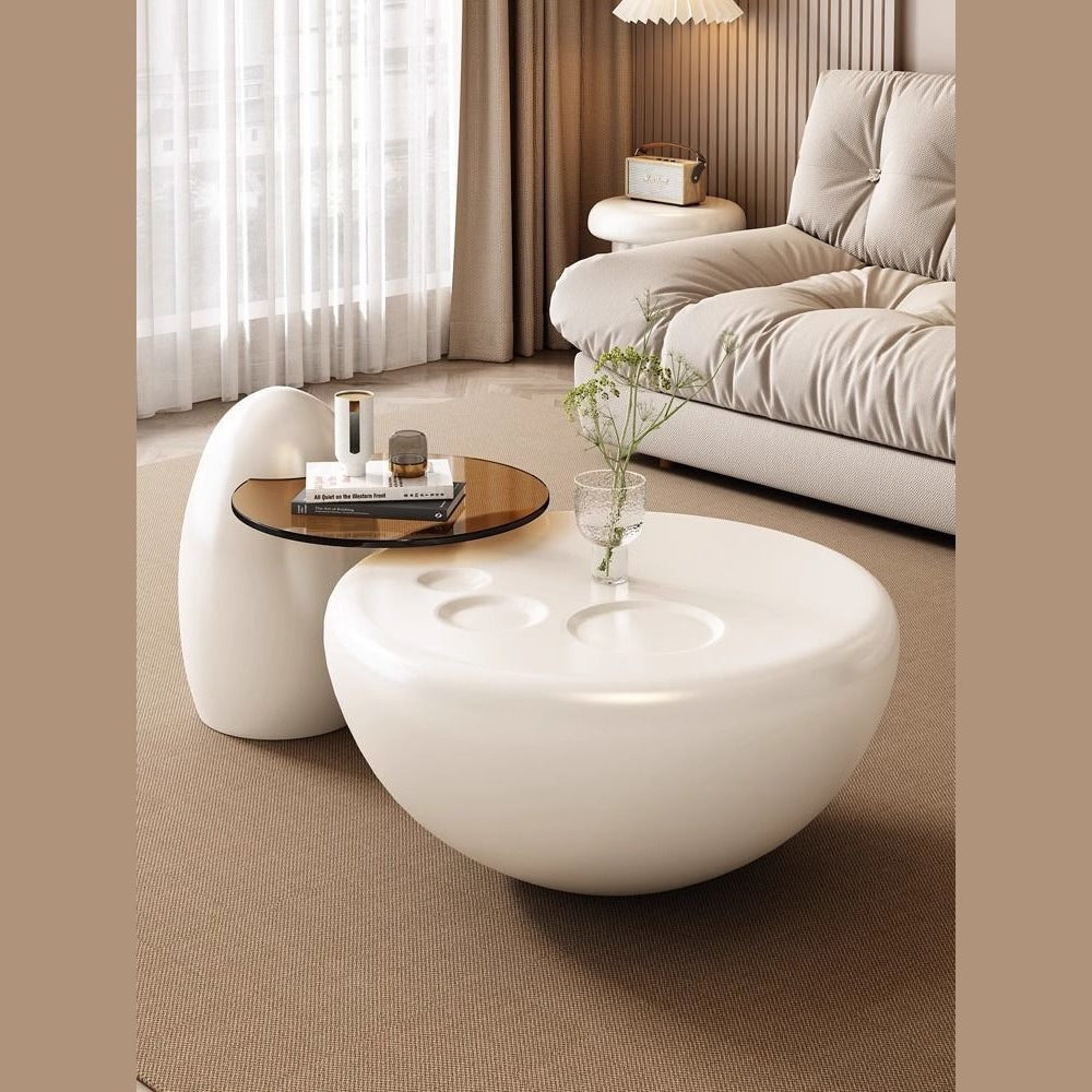 Cream style coffee table combination home small apartment creative cat paw coffee table modern simple light luxury round side table special-shaped