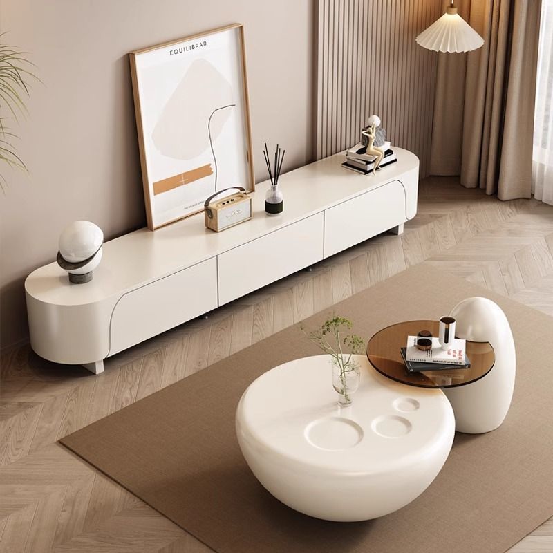 Cream style coffee table combination home small apartment creative cat paw coffee table modern simple light luxury round side table special-shaped