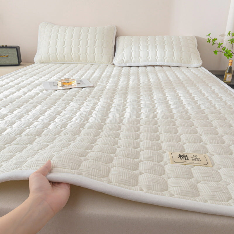 Waffle Off-White Quilted Mattress Pad