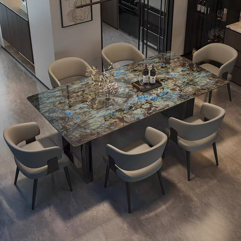 Light Luxury Blue Jade Marble Dining Table