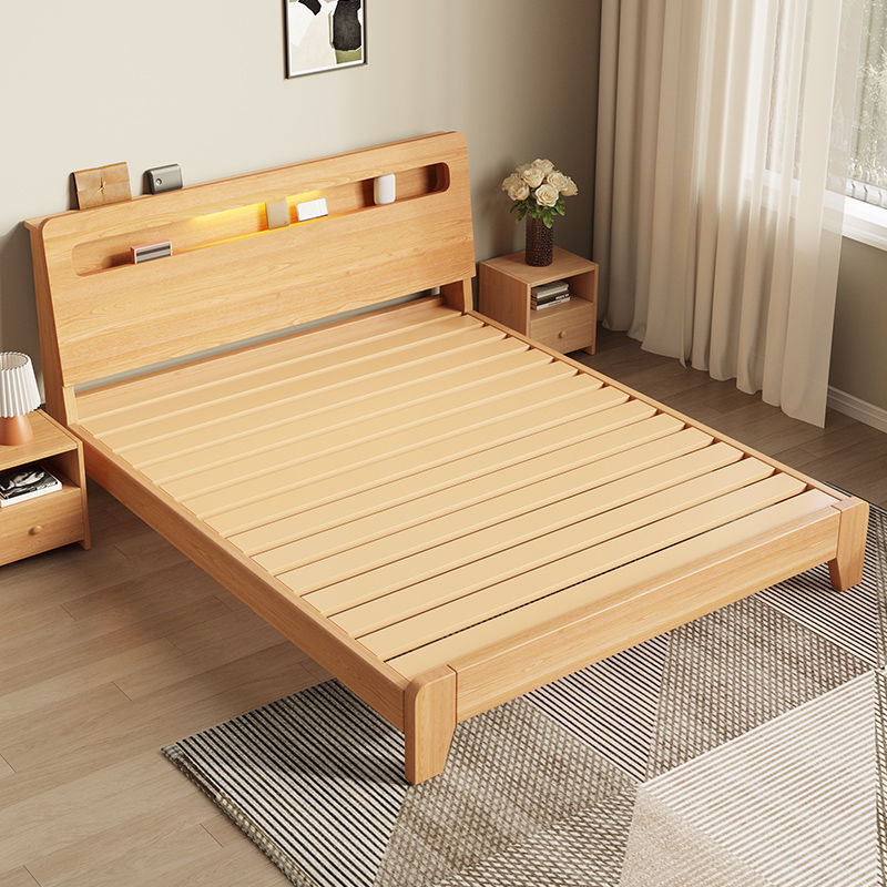 Solid Wood Bed Frame with Slatted Base