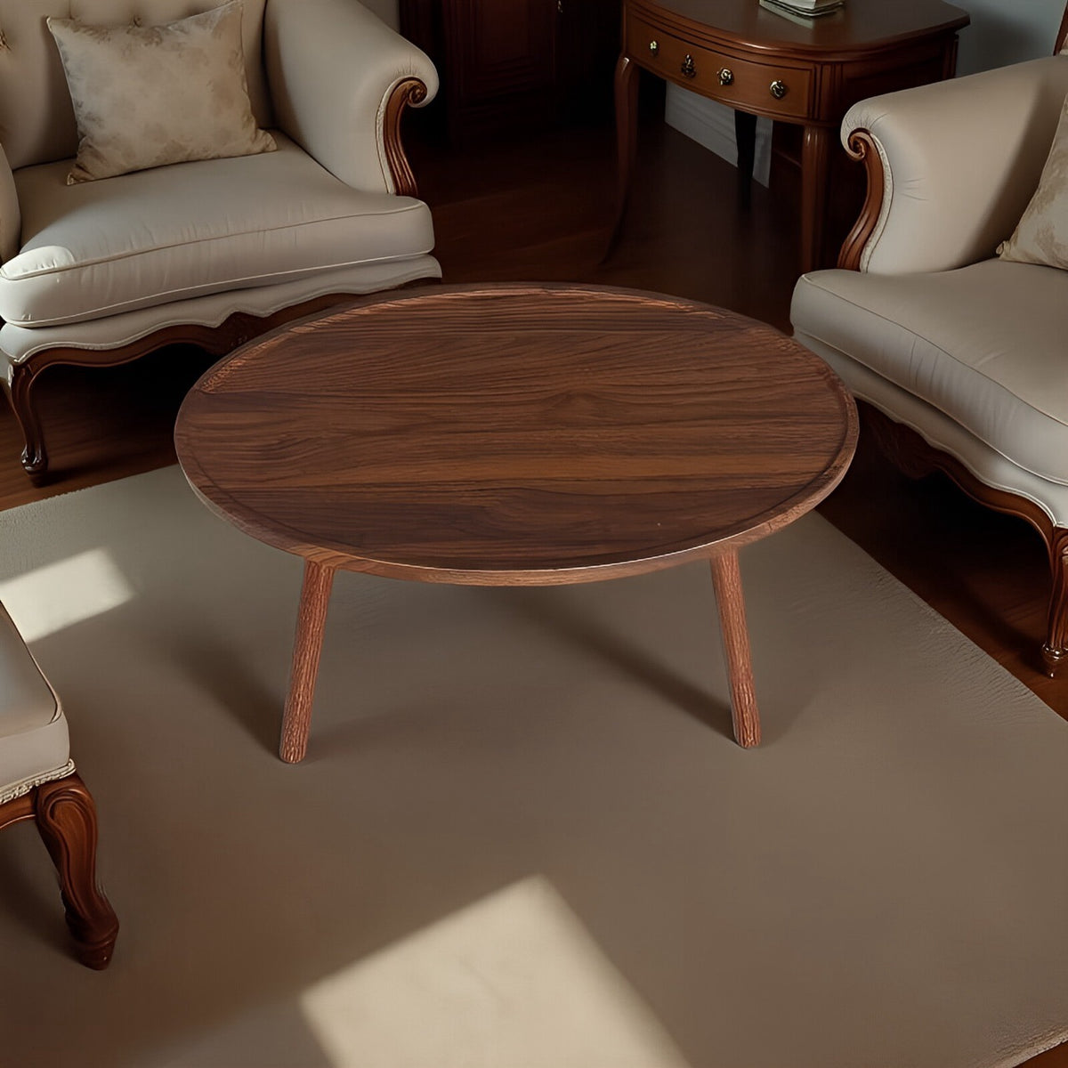 Small coffee table, round table, small apartment, living room, home bedroom, creative sofa, side table, oval tea table, coffee table, corner table