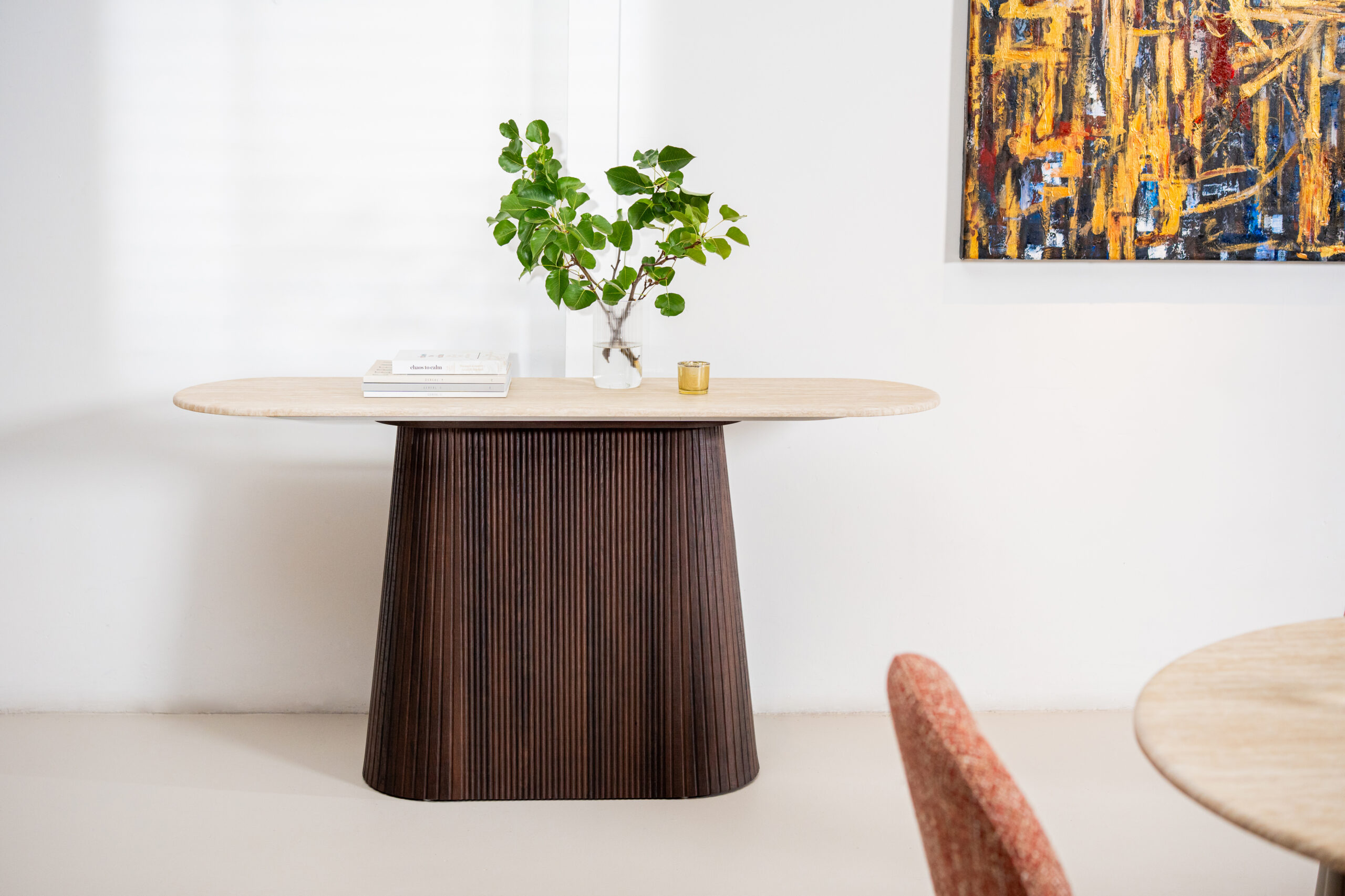 Crete Console Table Travertine